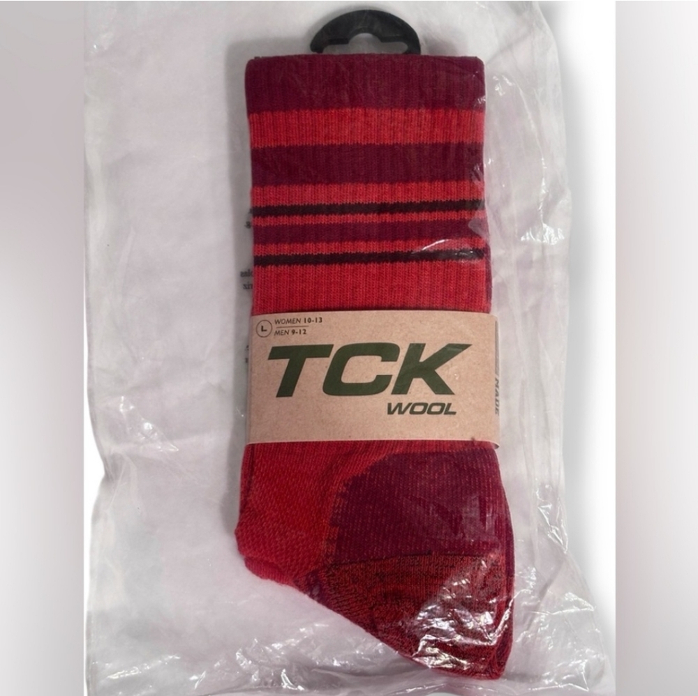 TCK Red Unisex Merino Wool SocksNWT Made in the USA Fabric type 35% Merino